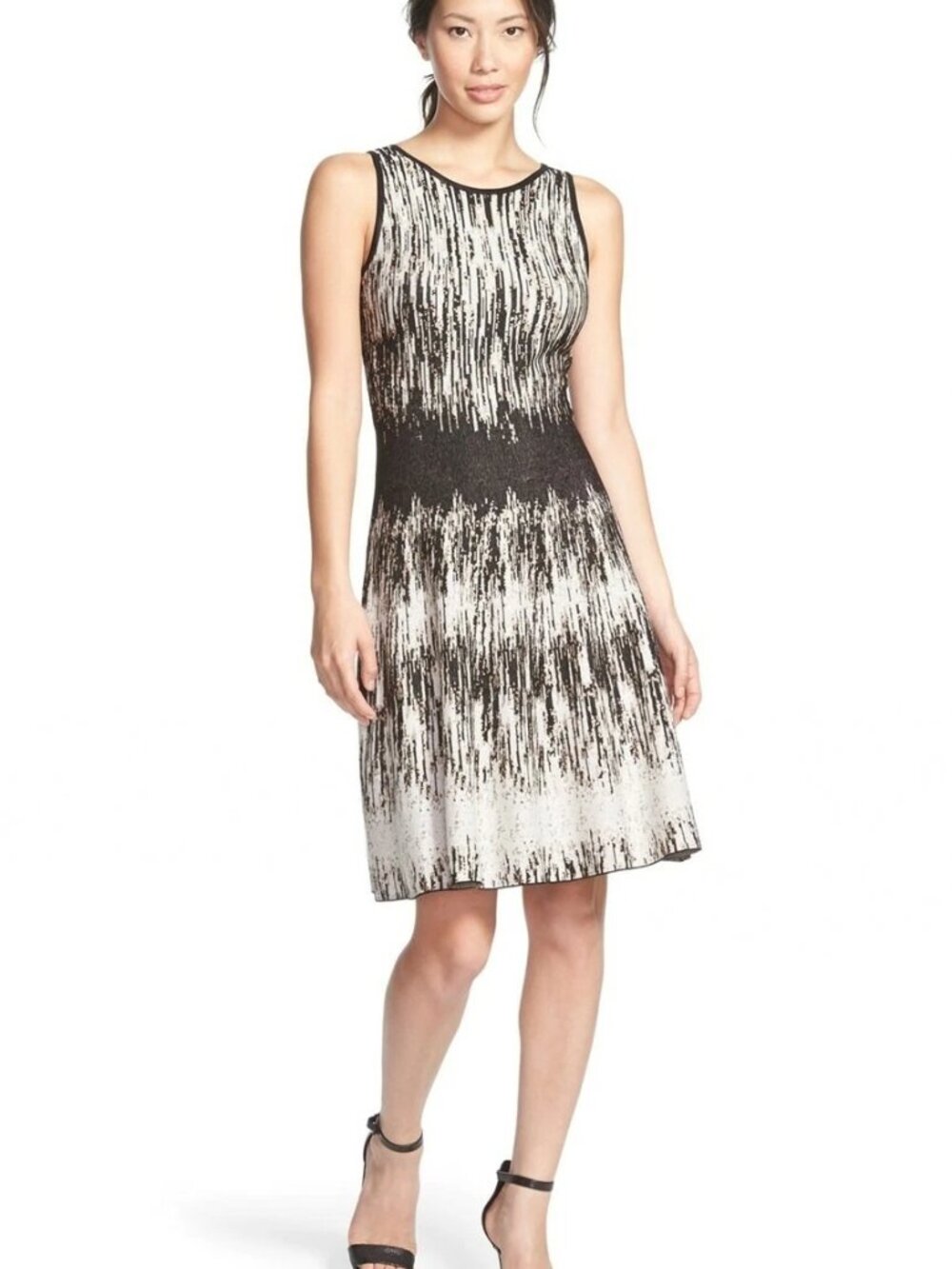 NIC+ZOE Falling Lines Twirl Sleeveless A-Line Dress